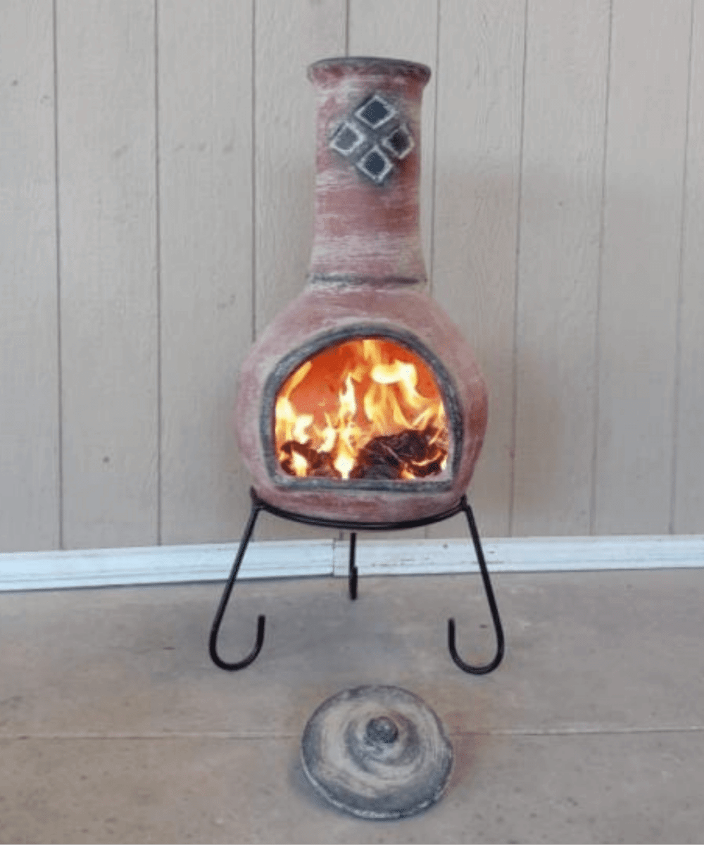 Extra-large Ramona Mexican Chimenea in red - Perfect Patio