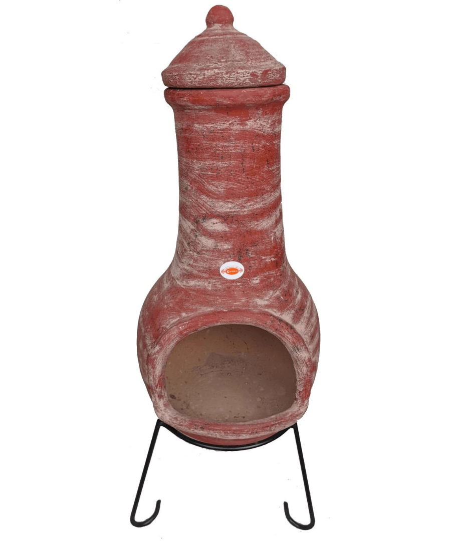 Extra-Large Pepino Mexican Chimenea in Red - Perfect Patio