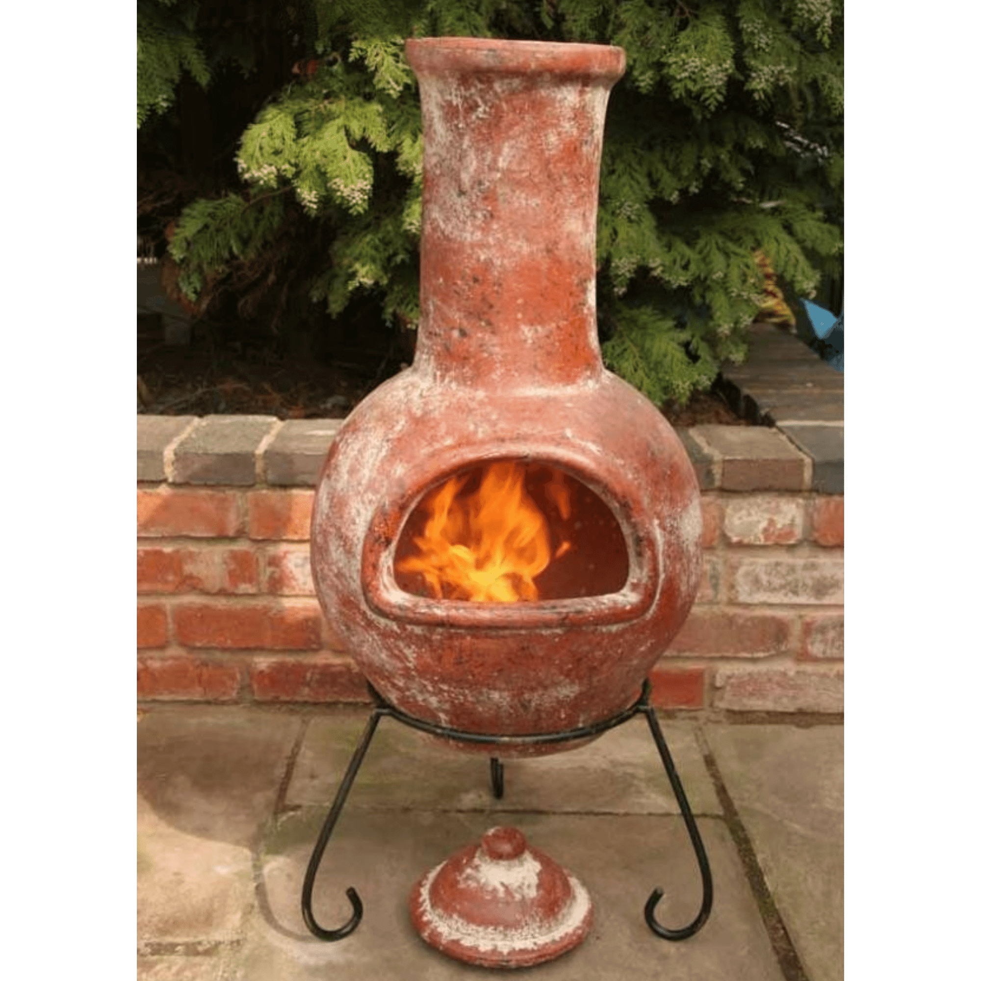 Colima Large Mexican Chimenea in Red - Perfect Patio
