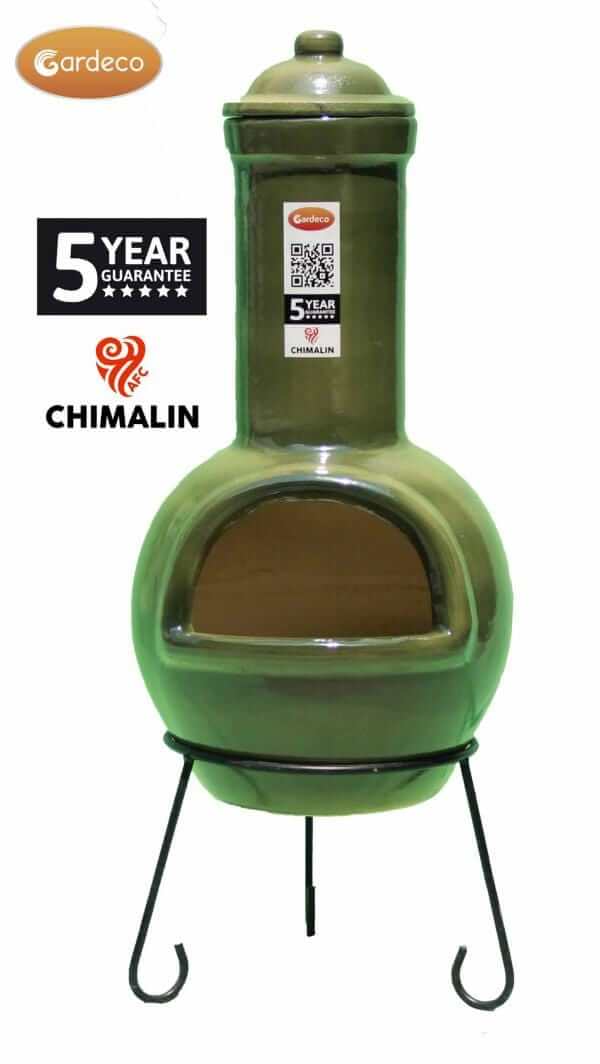 Perfect Patio Sempra Large Chimalin AFC Chimenea in Glazed Green