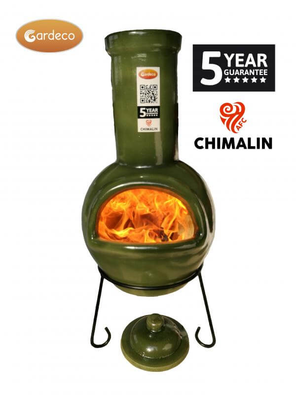 Perfect Patio Sempra Large Chimalin AFC Chimenea in Glazed Green