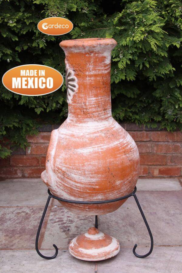 Perfect Patio Sol XL Mexican Chimenea in rustic orange