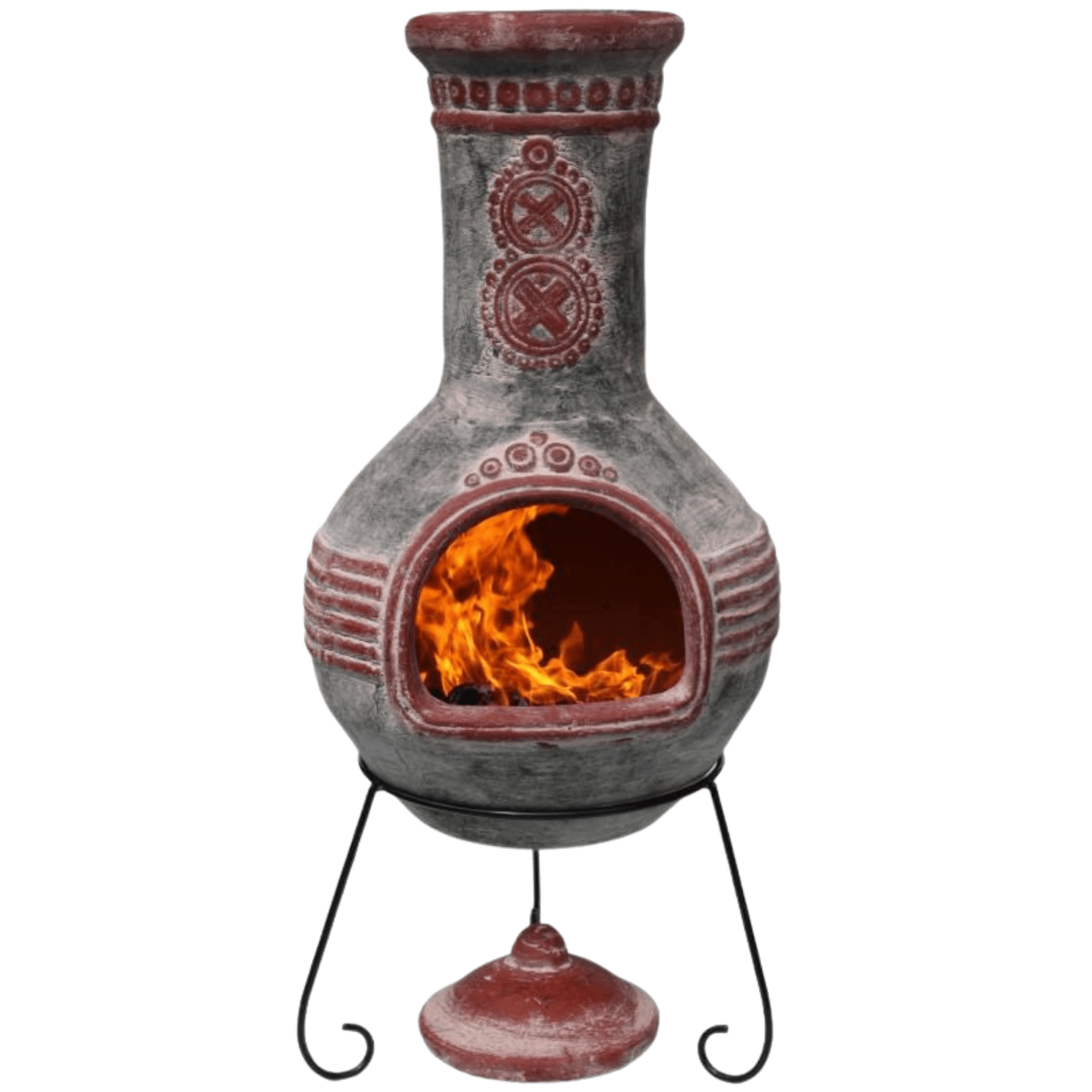 Perfect Patio UK Azteca XL Mexican Chimenea in green and red