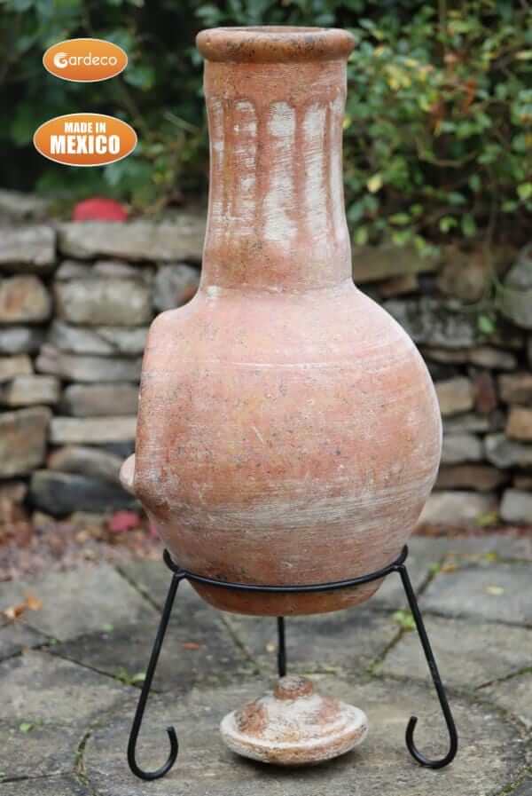 Perfect Patio UK Extra-large Muro Mexican Chimenea in ochre red