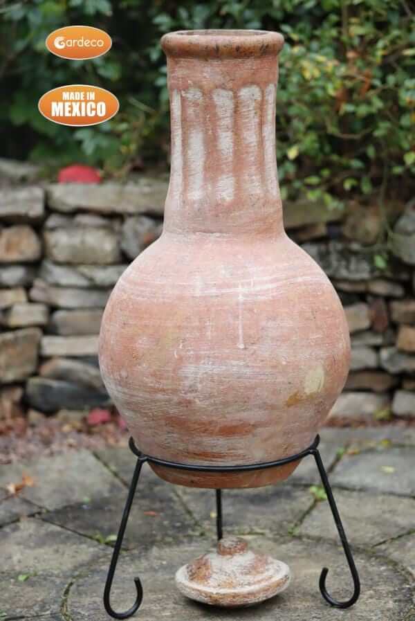 Perfect Patio UK Extra-large Muro Mexican Chimenea in ochre red