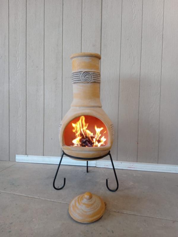 Perfect Patio UK Extra-Large Tabasco Mexican Chimenea in yellow